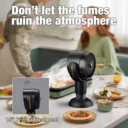 Portable Range Hood with 2 Speed Exhaust Fan,Removable and Washable Filter, Large Oil Collection Cup,Wireless Desktop Kitchen Ra