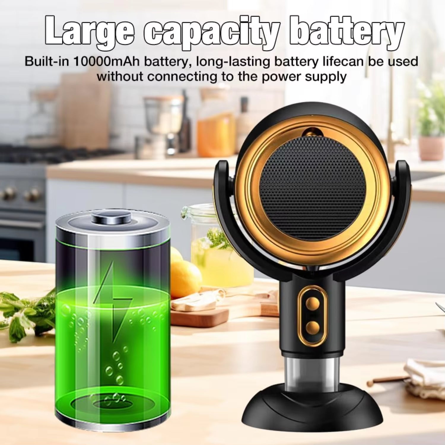 Portable Range Hood with 2 Speed Exhaust Fan,Removable and Washable Filter, Large Oil Collection Cup,Wireless Desktop Kitchen Ra