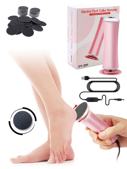 Electric Foot Callus Remover Electric Pedicure Machine Adjustable Speed ​​With 60 Pieces Replacement Sandpaper Foot Pedicure